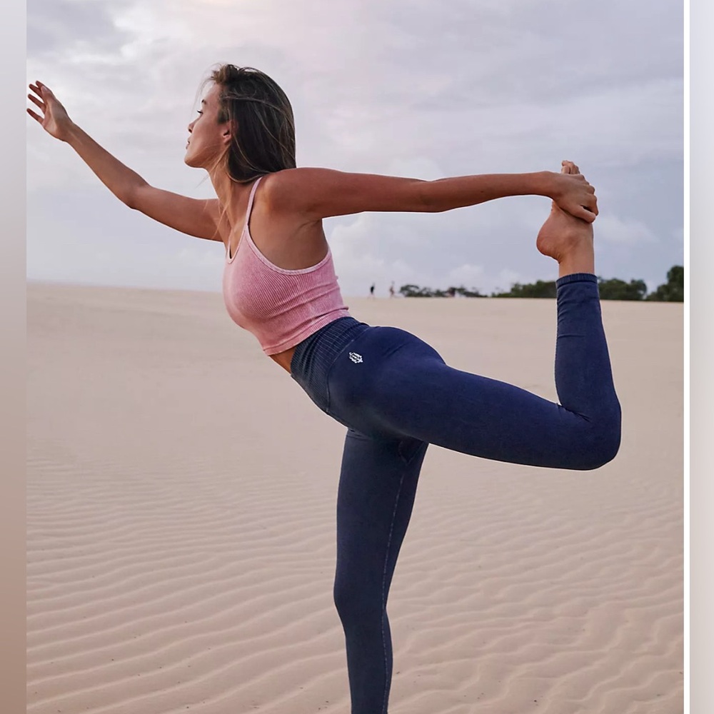 Free People Leggings Good Karma 7/8 Length HIGH RISE Waist Small FP Move…